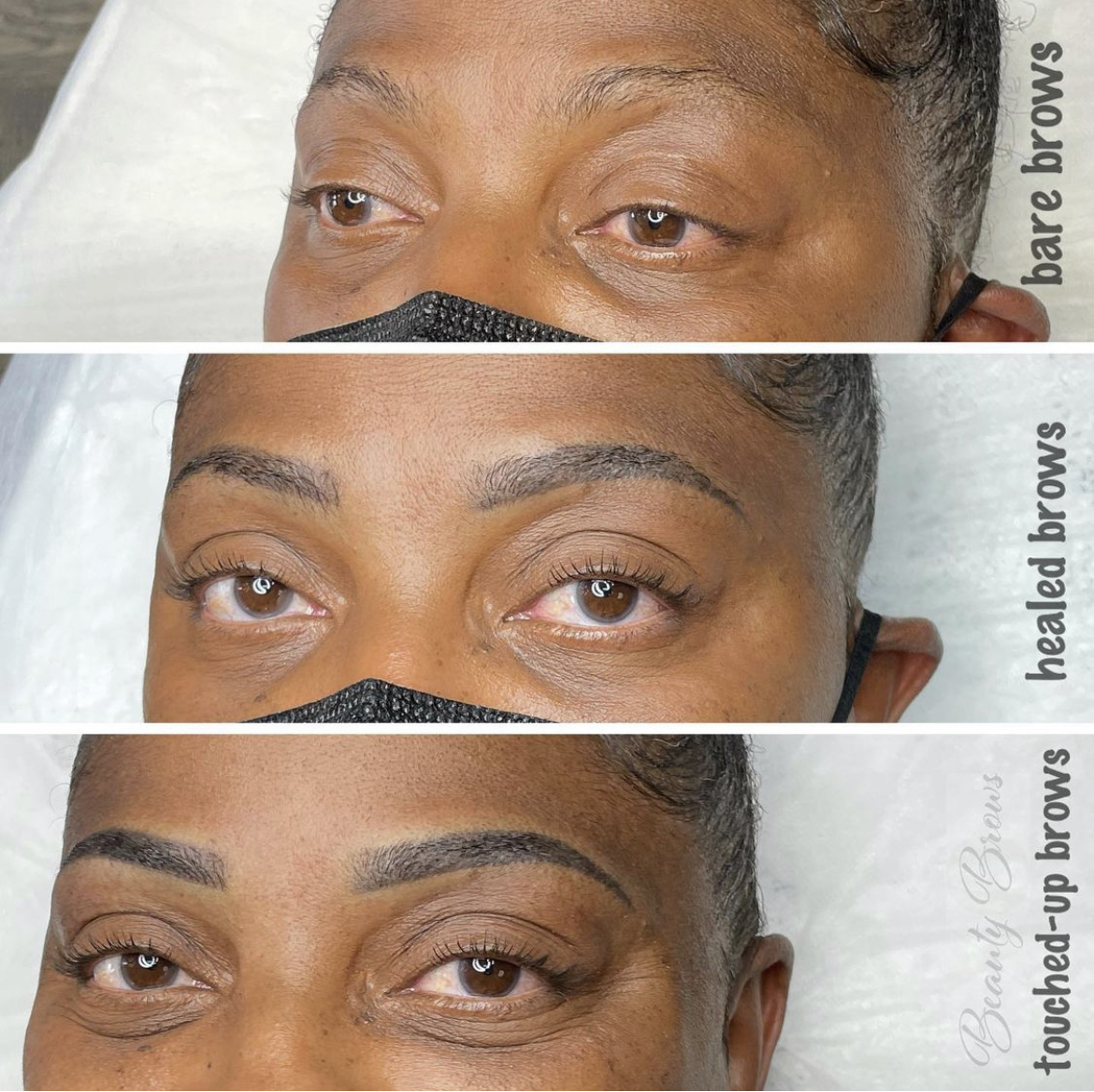 ombre microbladed combination semi-permanent tattoo brows